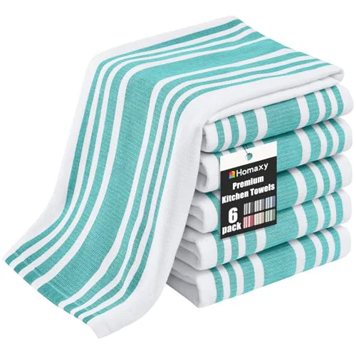 Soft Premium Cotton Stripe Kitchen Towels 6 Pack 6 Count Optimized
