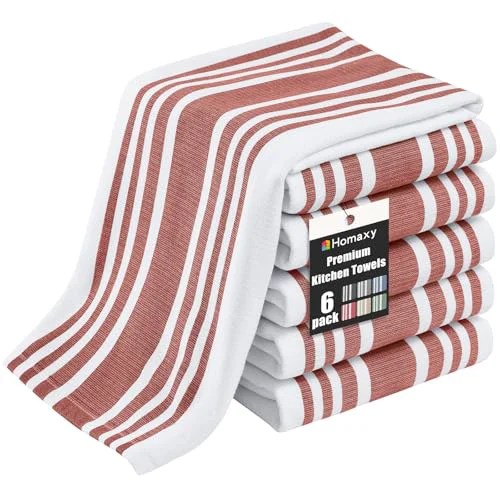 Outstanding Premium Cotton Stripe Kitchen Towels 6 Pack 6 Count Enhanced