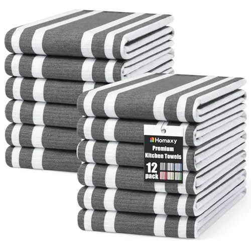 Powerful Premium Cotton Stripe Kitchen Towels 12 Pack 12 Count Unique