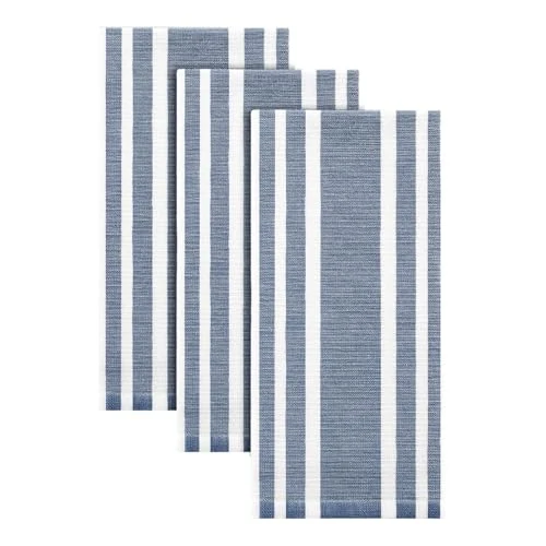 Original Design Premium Cotton Stripe Kitchen Towels 3 Pack 3 Count Excellent