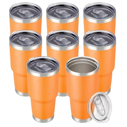 Clean 30 oz Tumbler with Lid Stainless Steel Tumblers Bulk 8 Count Trendy