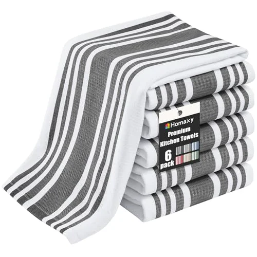 Next-Generation Premium Cotton Stripe Kitchen Towels 6 Pack 6 Count Official