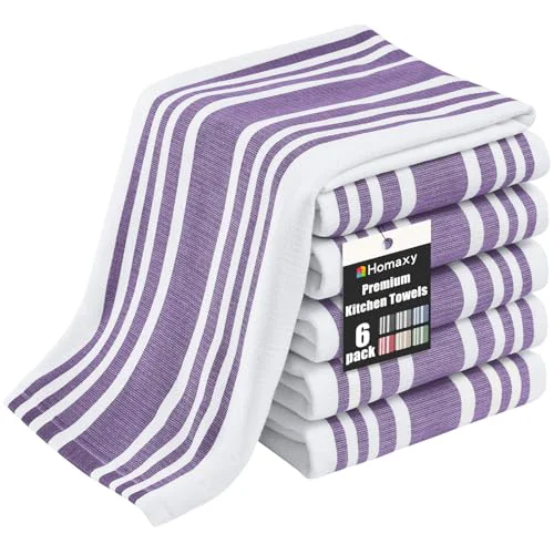 Optimized Premium Cotton Stripe Kitchen Towels 6 Pack 6 Count Stylish