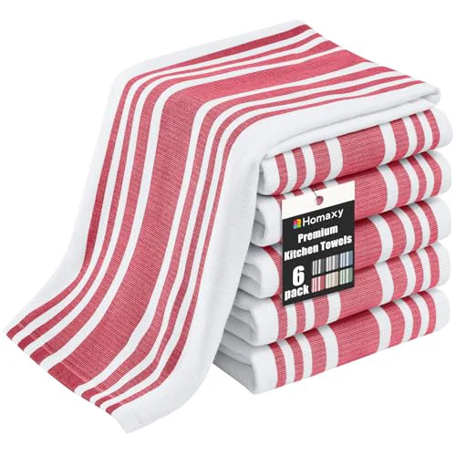 Soft Premium Cotton Stripe Kitchen Towels 6 Pack 6 Count Original