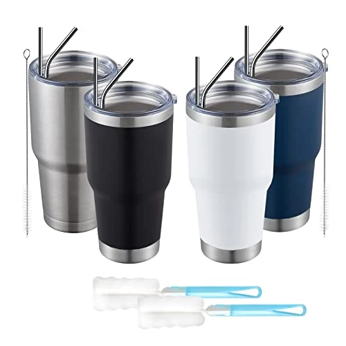 Reliable 30oz Tumbler Double Wall Vacuum Insulated Travel Mug 4 Count Easy-to-Use