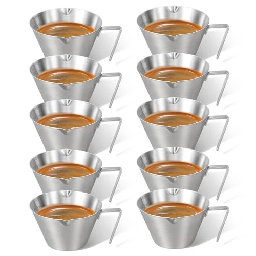 Soft 10 Pc Stainless Steel Espresso Shot Cups 10 Count Dependable