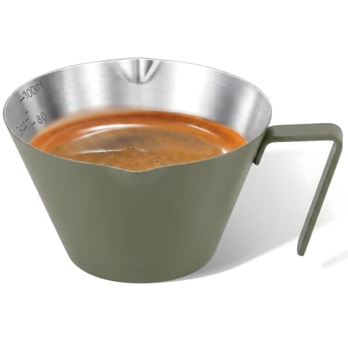 Luxury 1 Pc Stainless Steel Espresso Shot Cup with Dual Scale Durable