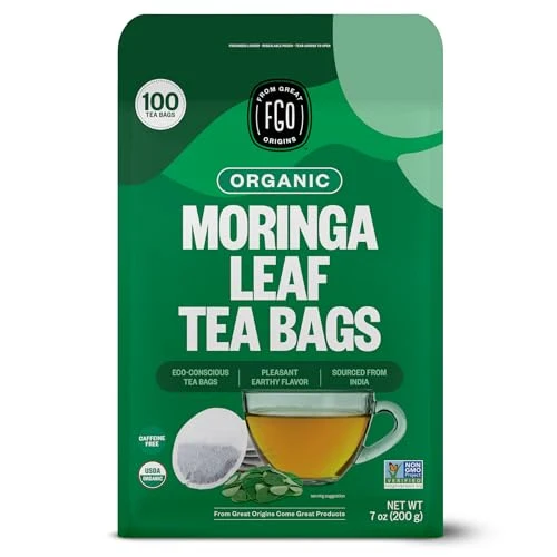 Classic Organic Moringa Tea 100 Count Lightweight