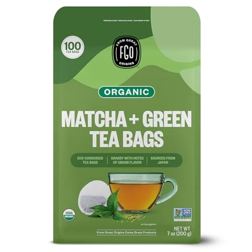 Verified Organic Japanese Matcha Green Tea 100 Count Crafted