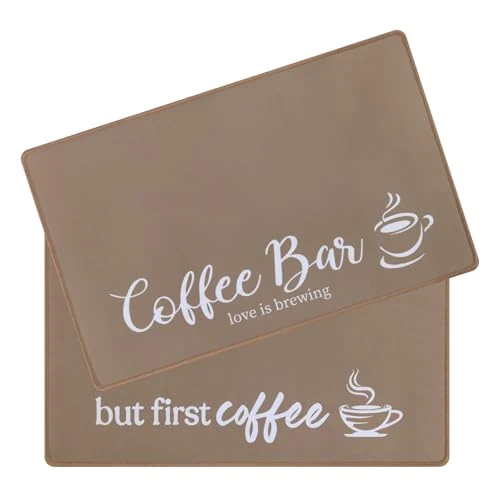 Professional Coffee Mat 2 Pack 12x19 Inch Absorbent Non 2 Count High-Grade