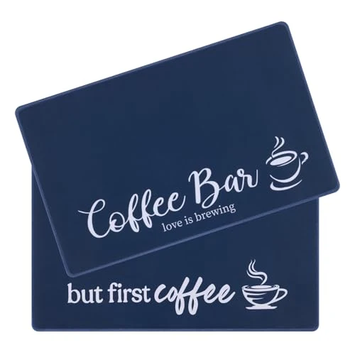 Stylish Coffee Mat 2 Pack 12x19 Inch Absorbent Non 2 Count Exclusive