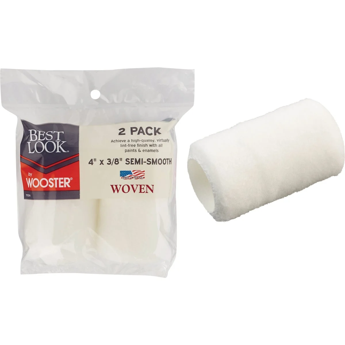 Long-Lasting Look By Wooster 4 In. x 3 8 In. Woven Fabric Roller Cover 2-Pack Organic