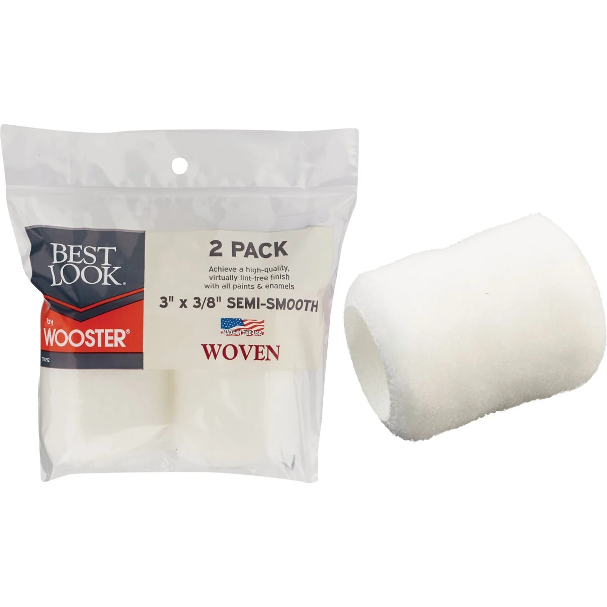 Powerful Look By Wooster 3 In. x 3 8 In. Woven Fabric Roller Cover 2-Pack Long-Lasting