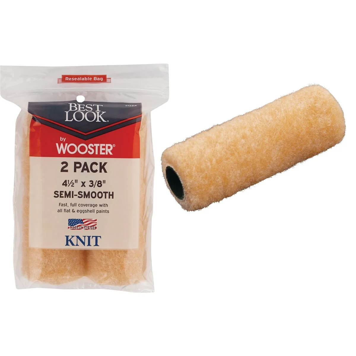 Contemporary Look By Wooster 4-1 2 In. x 3 8 In. Mini Knit Fabric Roller Cover 2-Pack Refined