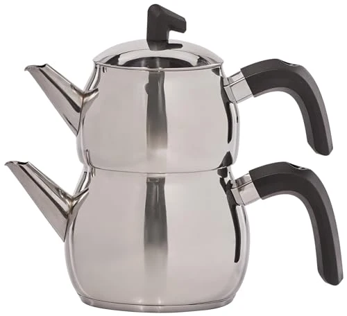 Clean Belinay Teapot Set Silver Black 2 Count Traditional