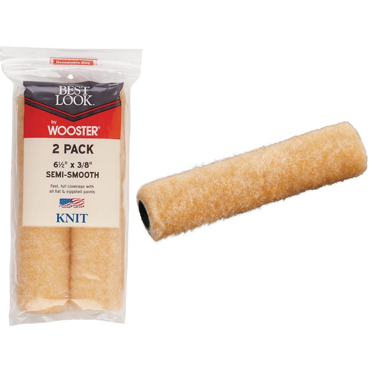 Elegant Look By Wooster 6-1 2 In. x 3 8 In. Mini Knit Fabric Roller Cover 2-Pack Detailed