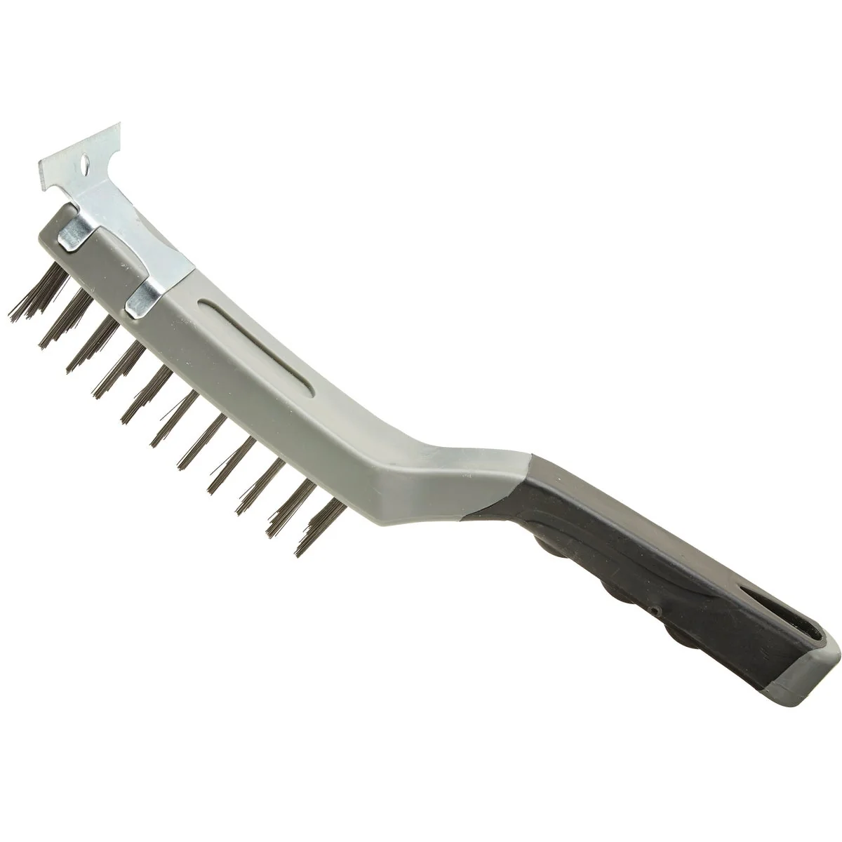 Sustainable Look 5 In. x 1-1 4 In. Stiff Wire Brush with Scraper Comfortable