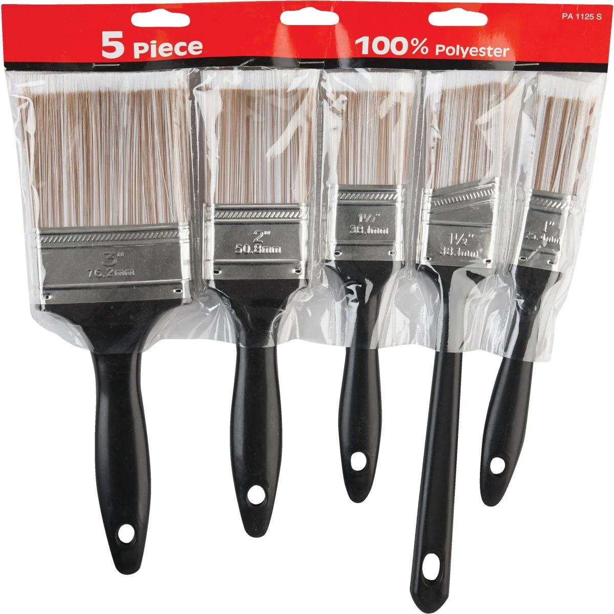 Organic Economy Polyester Paint Brush Set 5-Piece Natural