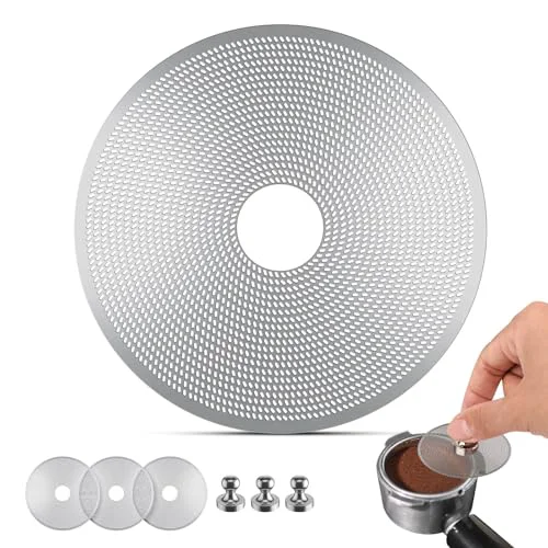 Certified 3 Pack 58mm Espresso Puck Screen with Round Hole in the Middle 3 Count Functional