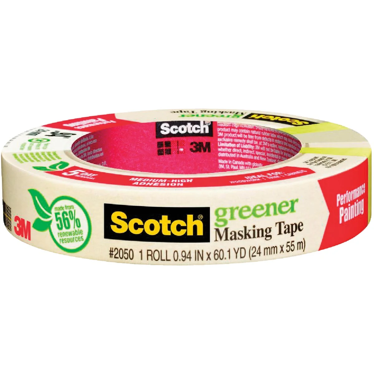 Genuine 3M Scotch 0.94 x 60.1 Yd. General Painting Masking Tape Artisan