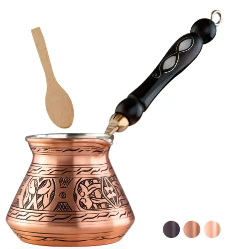 Fashionable 12 oz Handmade Copper Turkish Coffee Pot Innovative