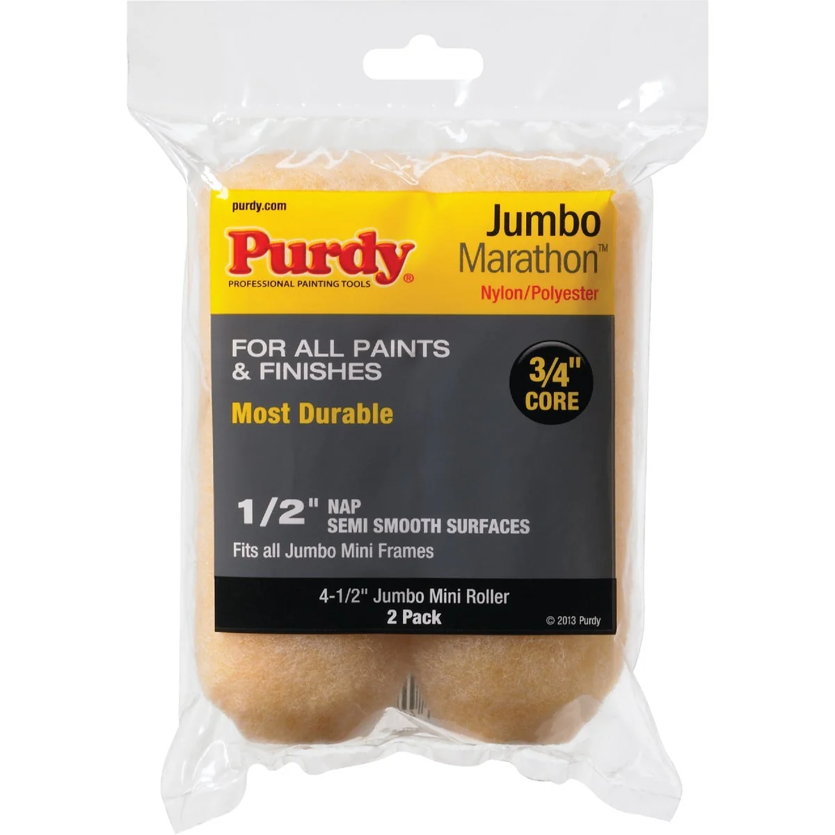Official Purdy Jumbo Marathon 4-1 2 In. x 1 2 In. Mini Knit Fabric Roller Cover 2-Pack Trendy