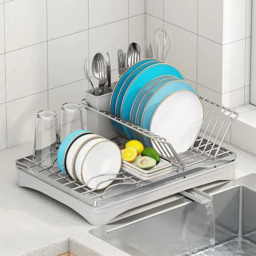 Classic 304 Stainless Steel Dish Drying Rack for Kitchen Counter Green