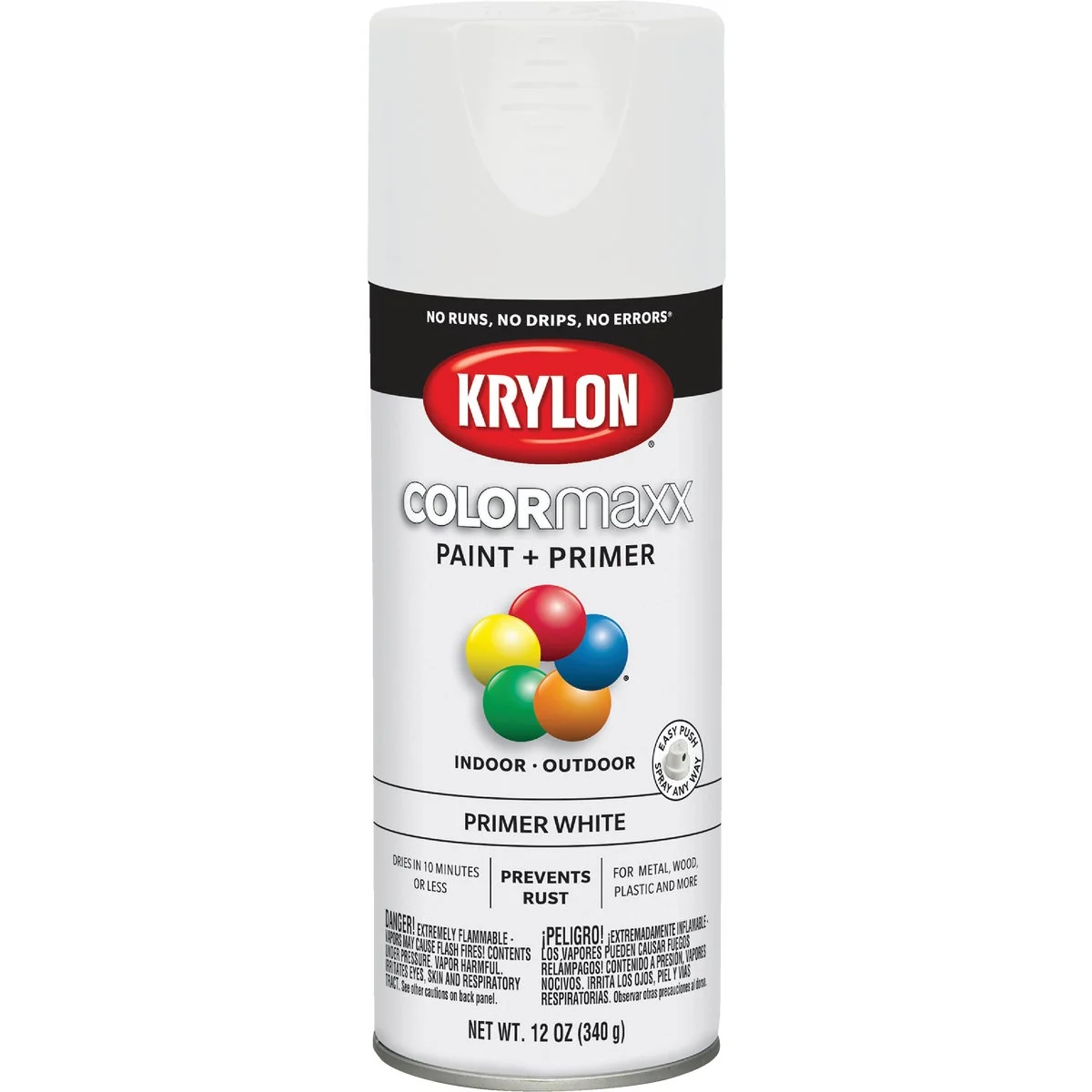 Sustainable Krylon ColorMaxx White 12 Oz. All-Purpose Spray Paint Primer Lightweight