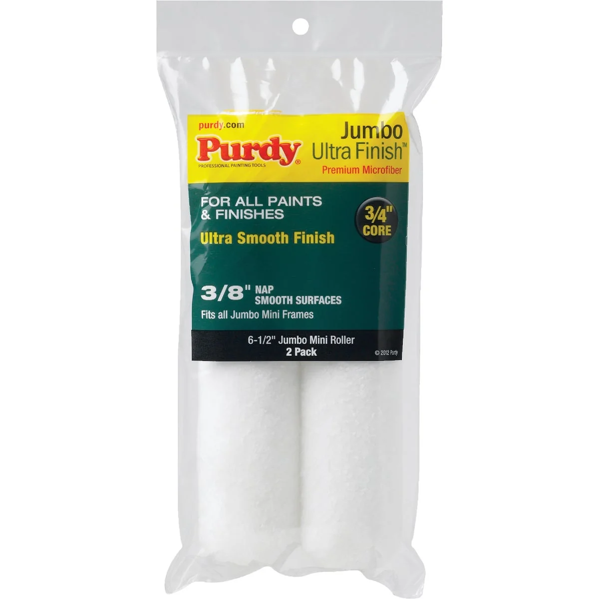 Top-Quality Purdy Ultra Finish 6-1 2 In. x 3 8 In. Jumbo Mini Microfiber Roller Cover 2-Pack Verified
