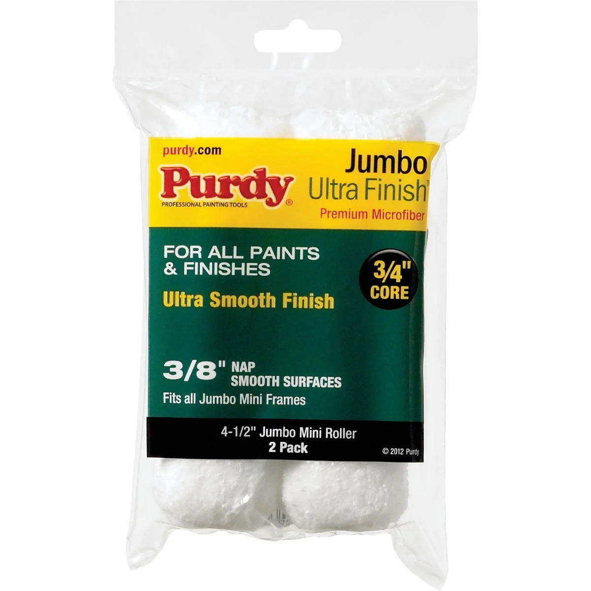 Verified Purdy Ultra Finish 4-1 2 In. x 3 8 In. Jumbo Mini Microfiber Roller Cover 2-Pack High-Quality