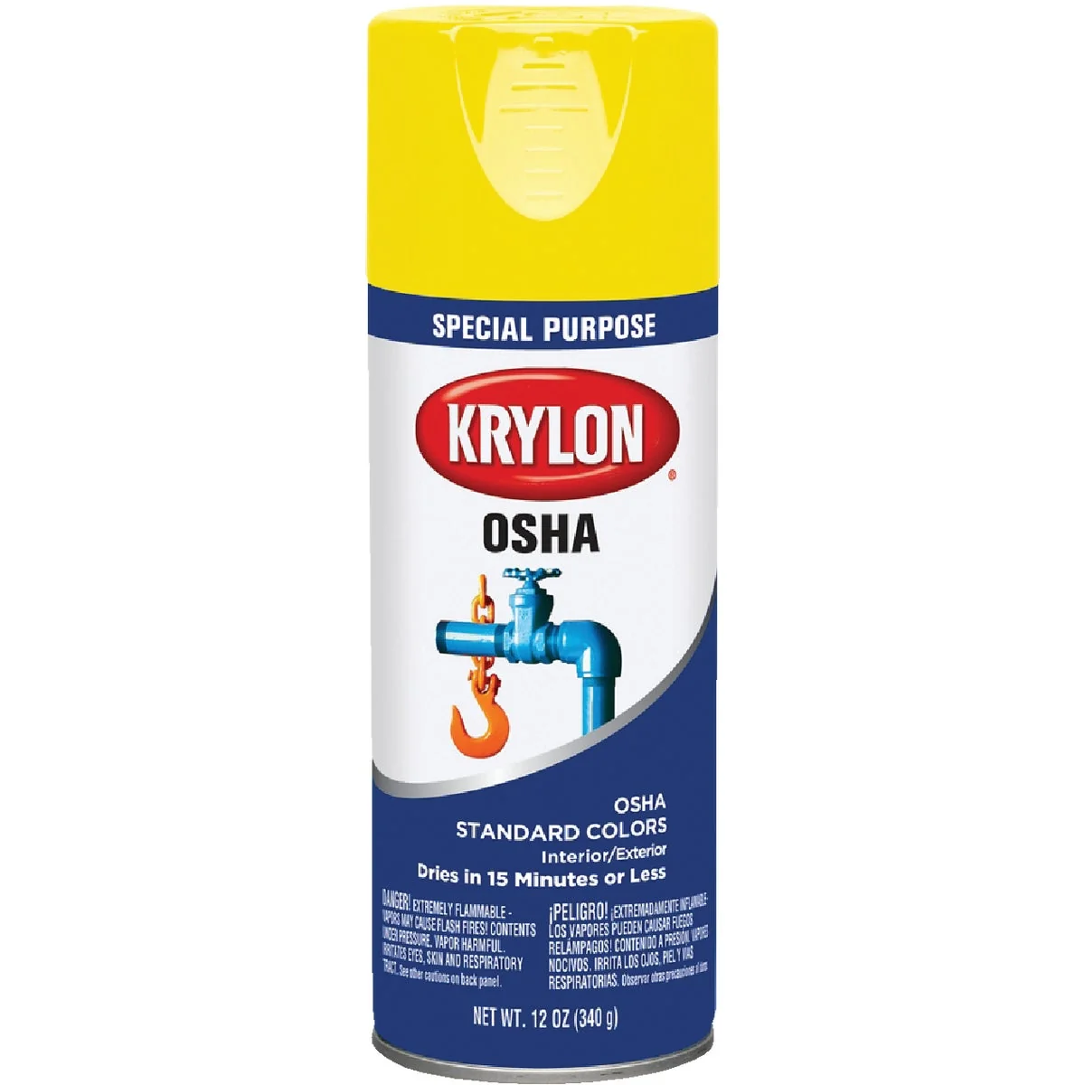 Lightweight Krylon OSHA 12 Oz. Gloss Spray Paint Safety Yellow Secure