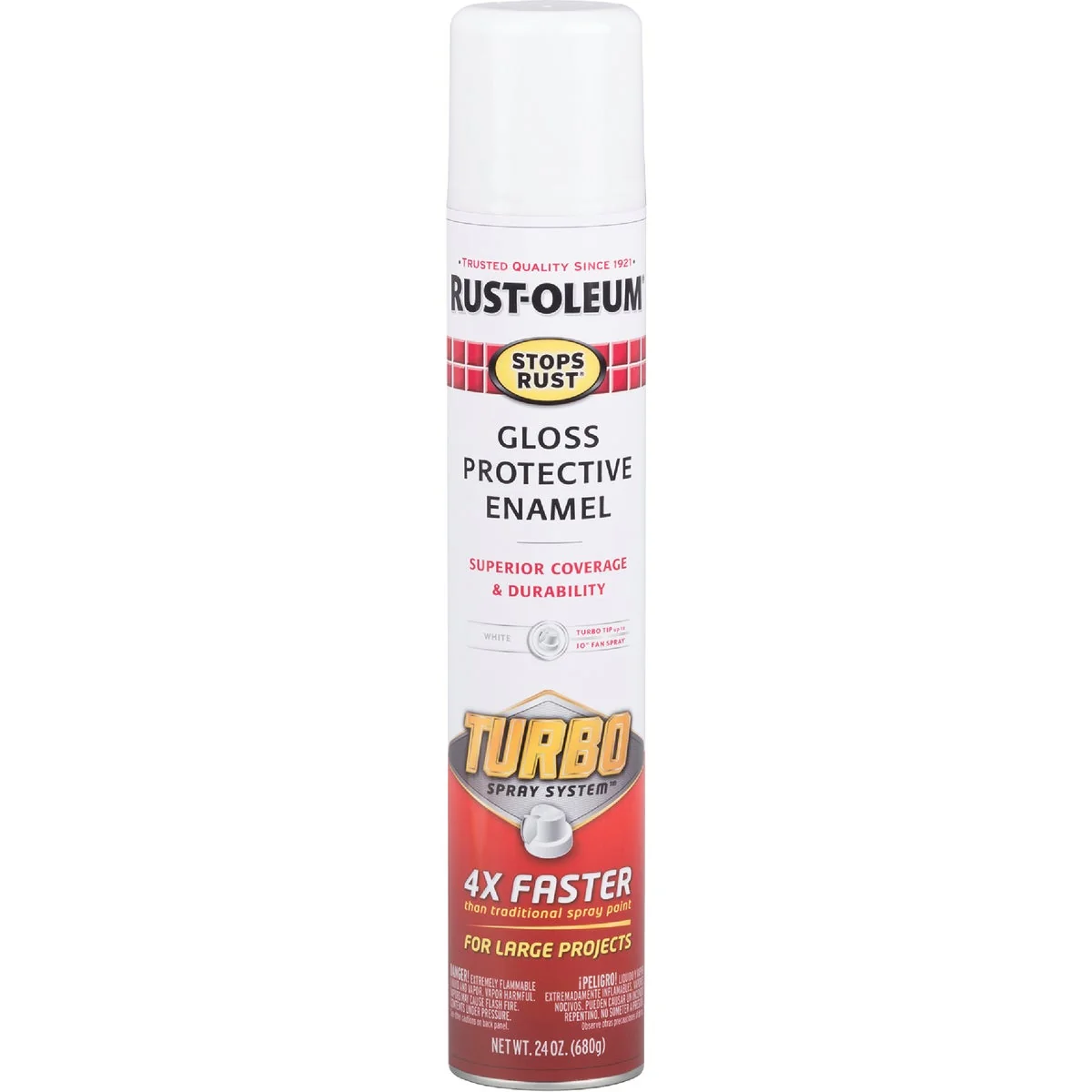 Green Rust-Oleum Stops Rust 24 Oz. White Turbo Spray Paint High-Quality
