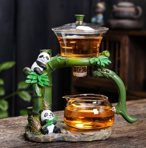 Outstanding Magnetic TeaPot Automatic Drip Glass Teapots Lazy Kungfu Tea Infuser Panda Heat Functional
