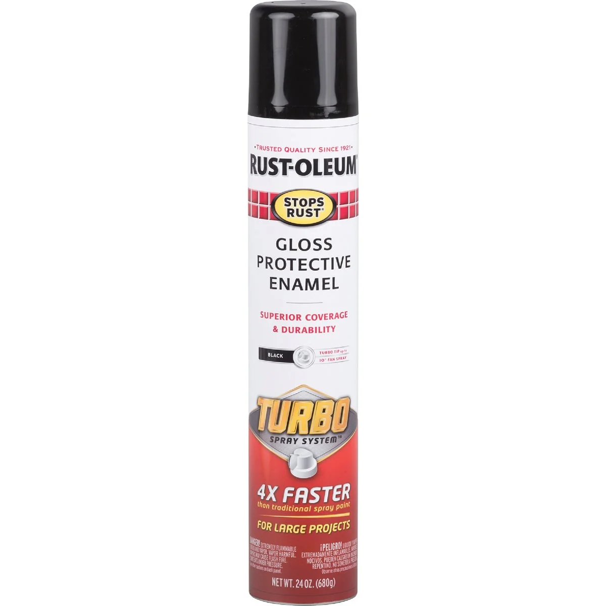 Fast Rust-Oleum Stops Rust 24 Oz. Black Turbo Spray Paint Top-Quality