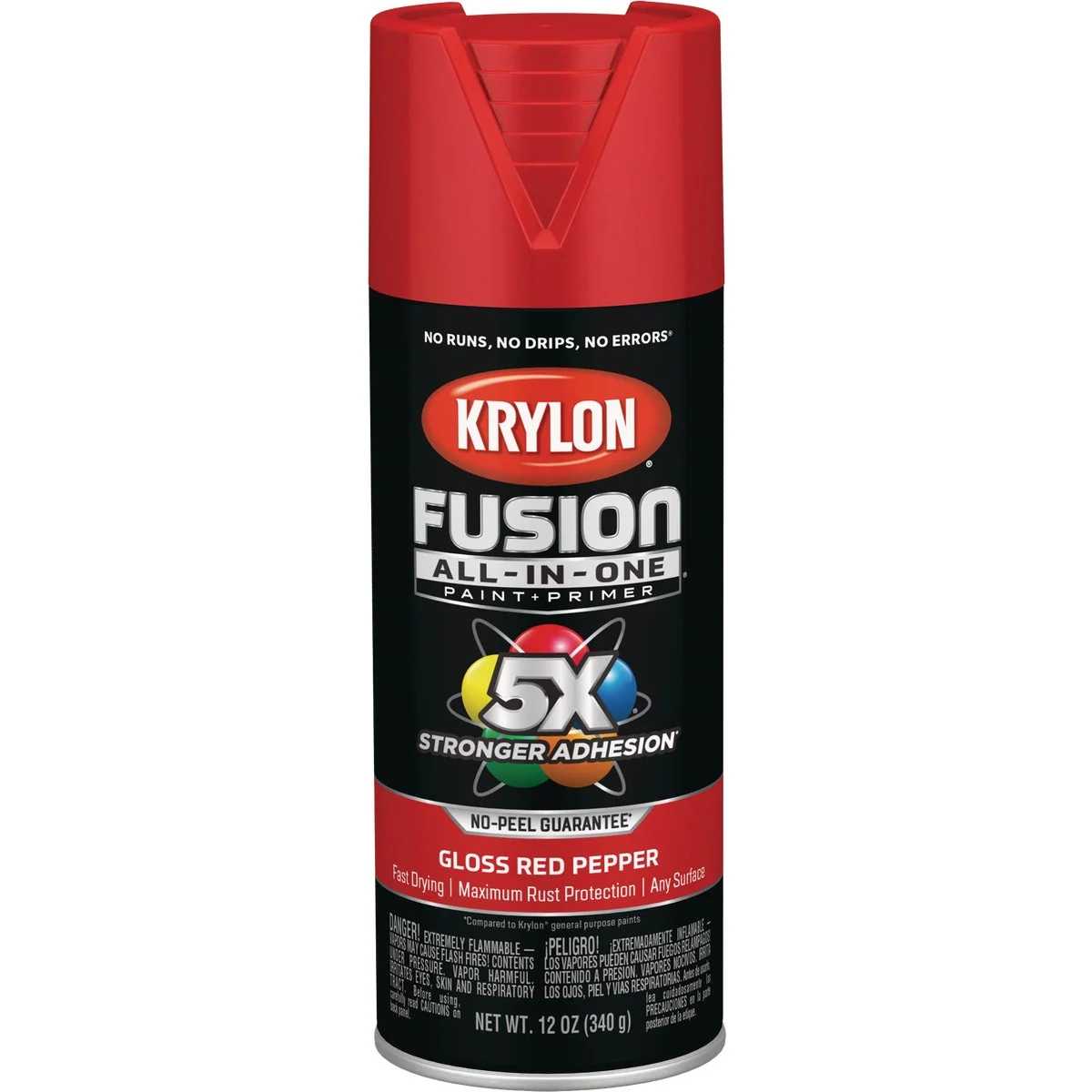 Flexible Krylon Fusion All-In-One Gloss Spray Paint Primer Red Pepper Next-Generation
