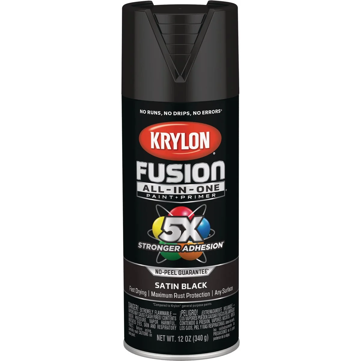 Next-Generation Krylon Fusion All-In-One Satin Spray Paint Primer Black Genuine