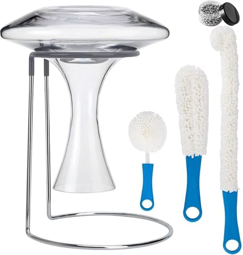 Trusted Wine Decanter Drying Stand with Rubber Coated Top to Prevent Scratches Verified