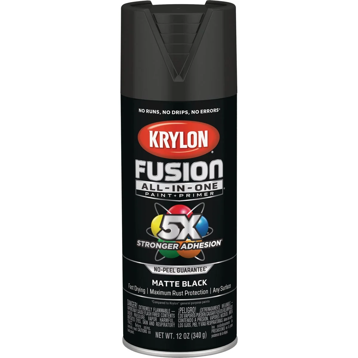 Convenient Krylon Fusion All-In-One Matte Spray Paint Primer Black Superior