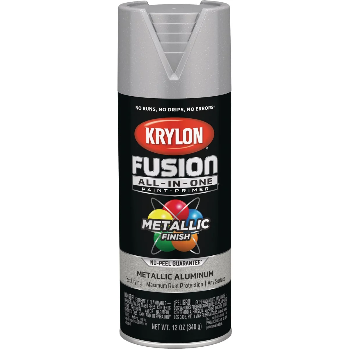 Professional Krylon Fusion All-In-One Metallic Spray Paint Primer Aluminum First-Class