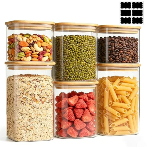 First-Class Glass Pantry Storage Containers 6 Count World-Class