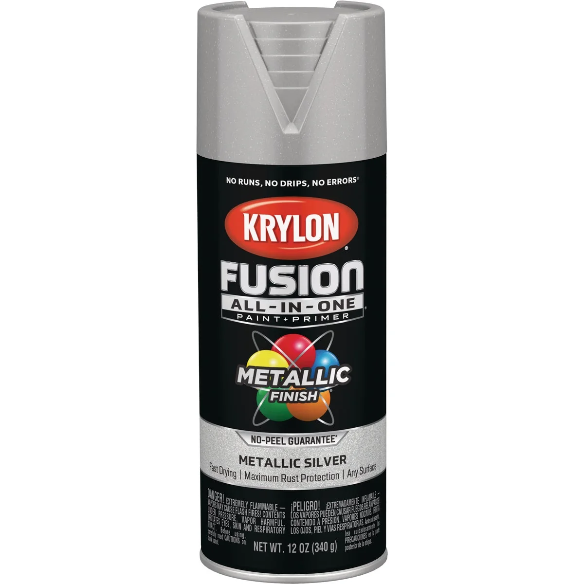 Soft Krylon Fusion All-In-One Metallic Spray Paint Primer Silver Fine