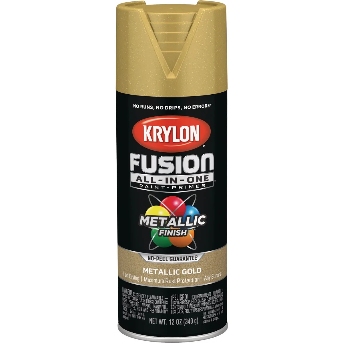 Fine Krylon Fusion All-In-One Metallic Spray Paint Primer Gold Traditional