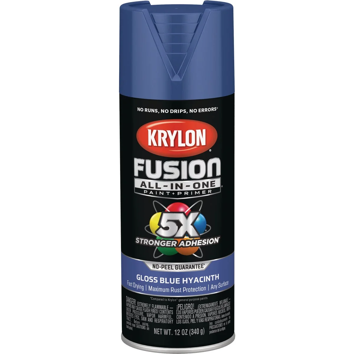 Authentic Krylon Fusion All-In-One Gloss Spray Paint Primer Hyacinth Blue Fast