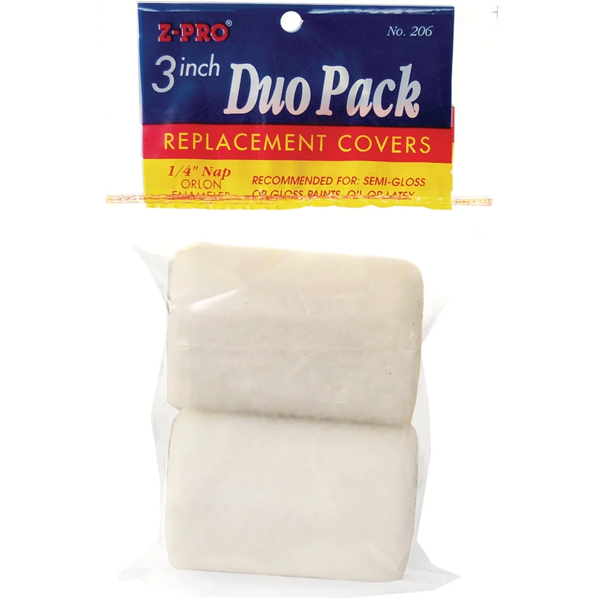 Breathable Premier Z-Pro 3 In. x 1 4 In. Orlon Dripless Knit Fabric Roller Cover 2-Pack Minimalist