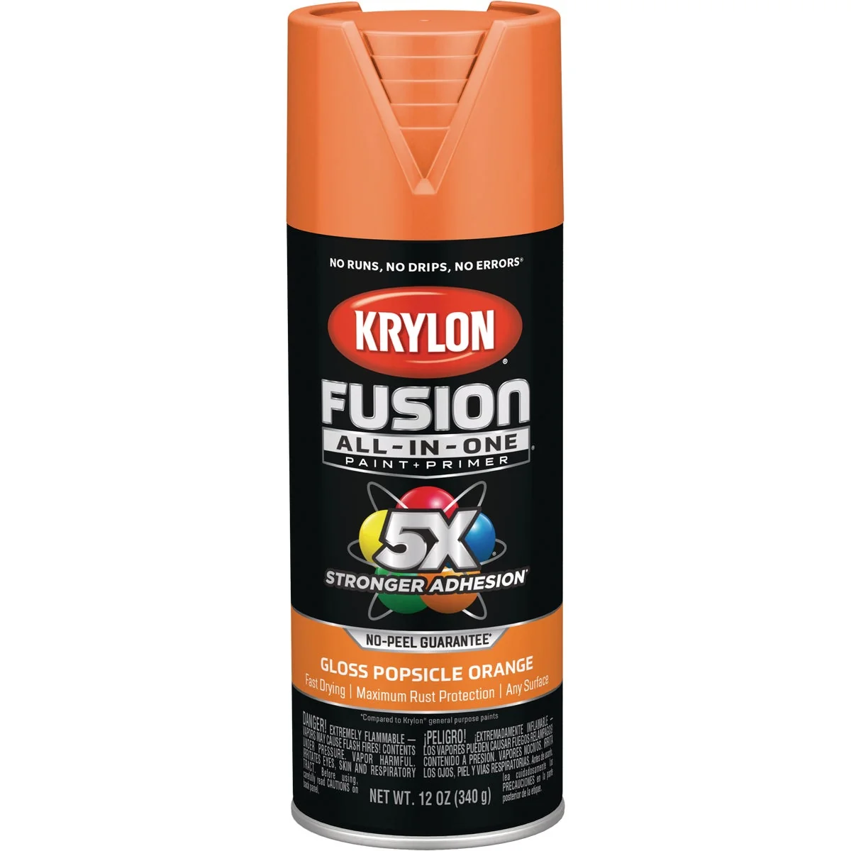 Premium Material Krylon Fusion All-In-One Gloss Spray Paint Primer Popsicle Orange Elite