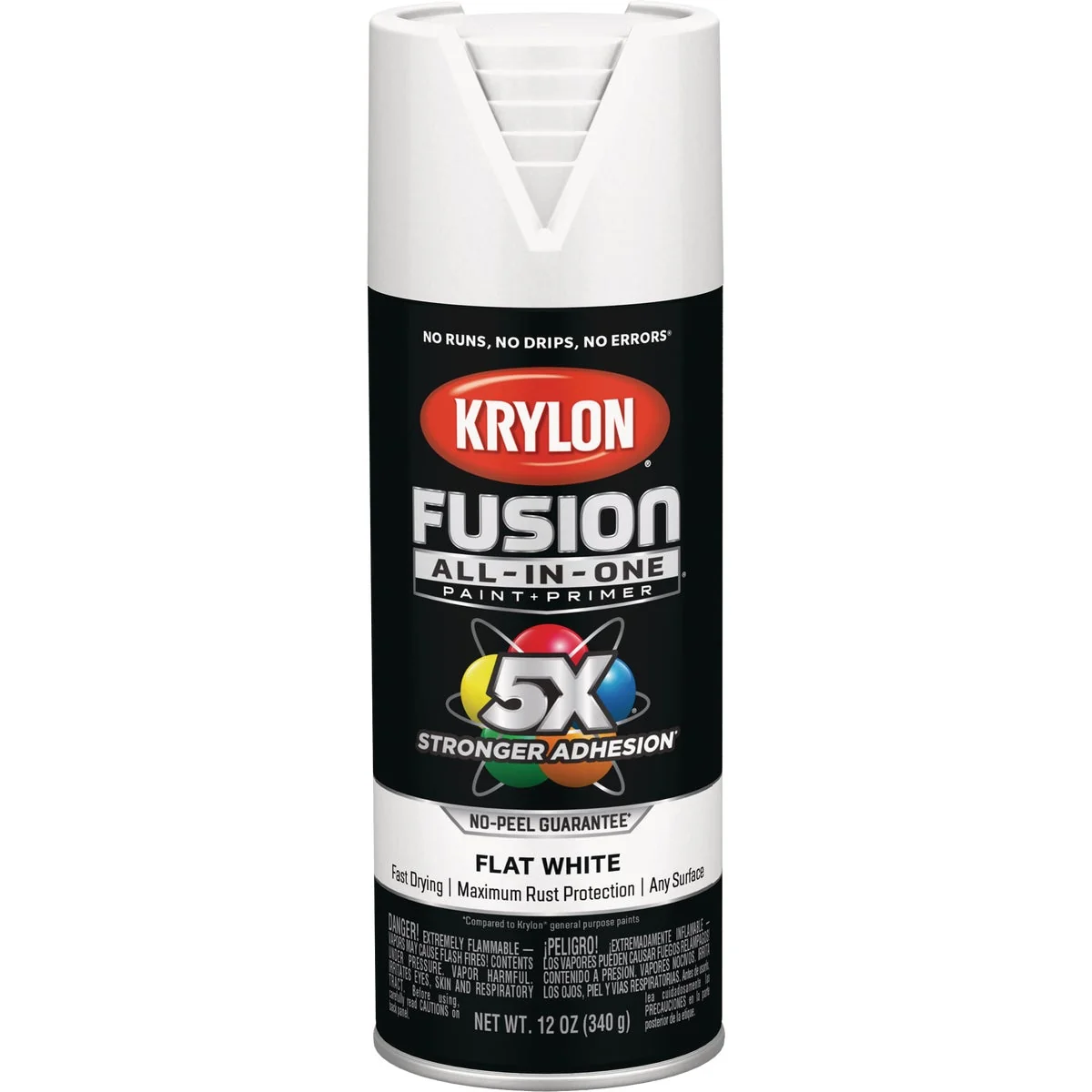 Official Krylon Fusion All-In-One Flat Spray Paint Primer White Refined