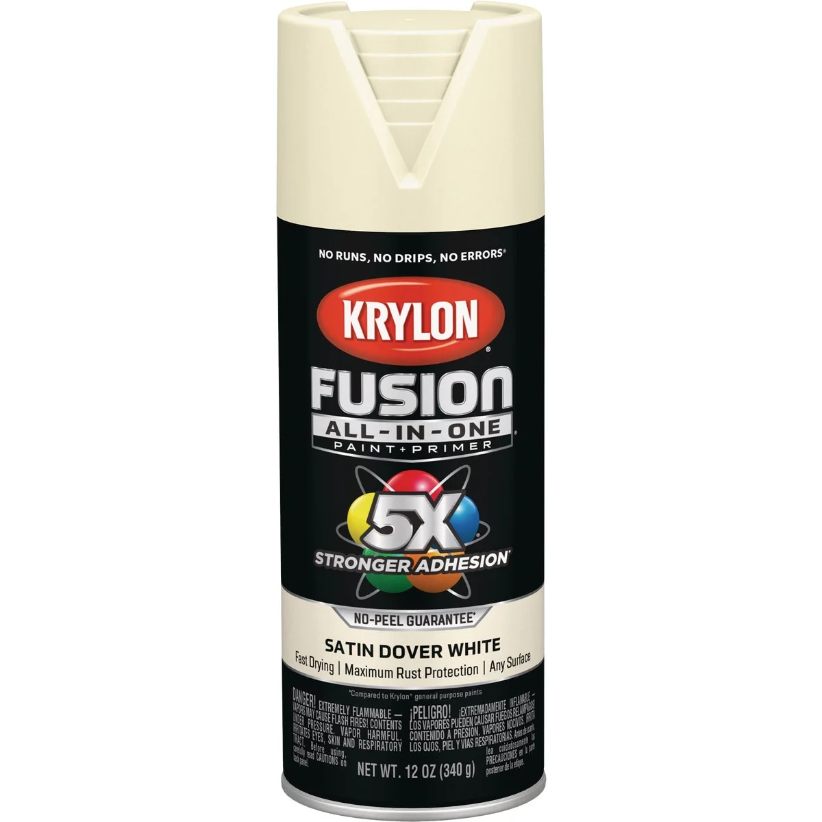 Trusted Krylon Fusion All-In-One Satin Spray Paint Primer Dover White Smooth