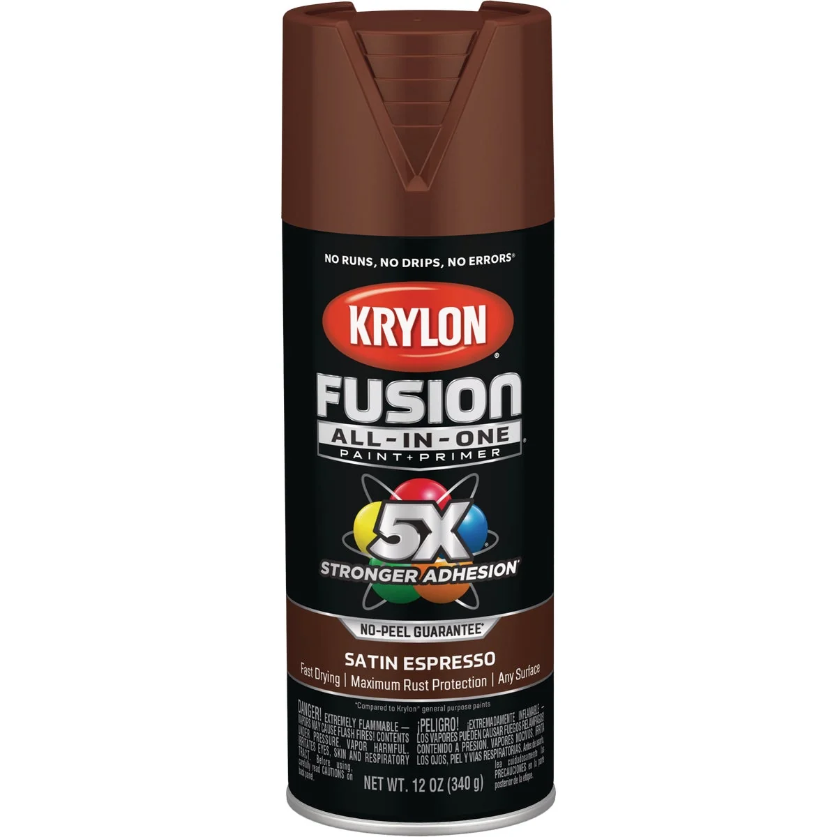Eco-Friendly Krylon Fusion All-In-One Satin Spray Paint Primer Espresso Trendy