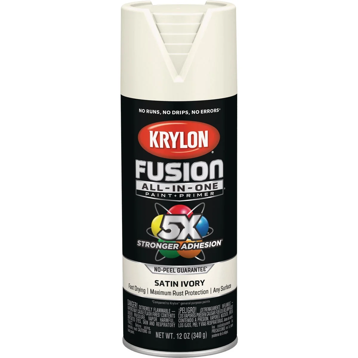 Organic Krylon Fusion All-In-One Satin Spray Paint Primer Ivory High-Performance