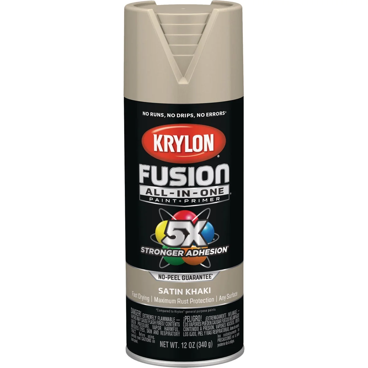 Refined Krylon Fusion All-In-One Satin Spray Paint Primer Khaki Durable